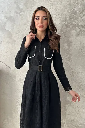 Siyah Taşlı Elbise