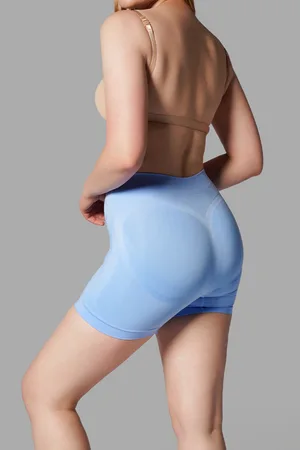Push Up Seamless Dikişsiz Popo Şekillendirici Kısa Paçalı Korse 2064 Mavi