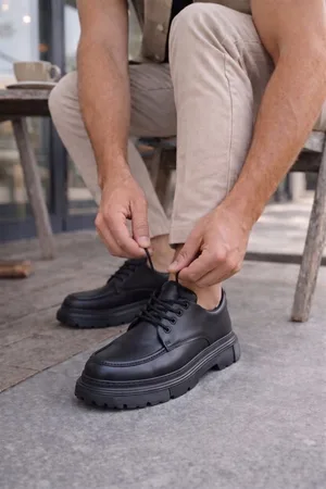 Erkek Casual Stabil Bağcıklı Ayakkabı Ayakkabı Dengeli Klasik Cilt