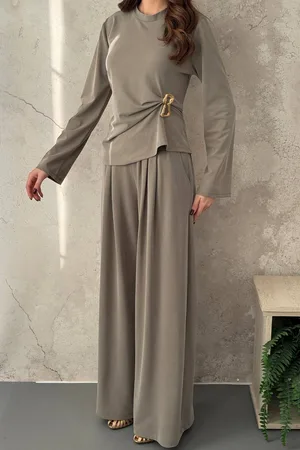 Haki İkili Örme Takım