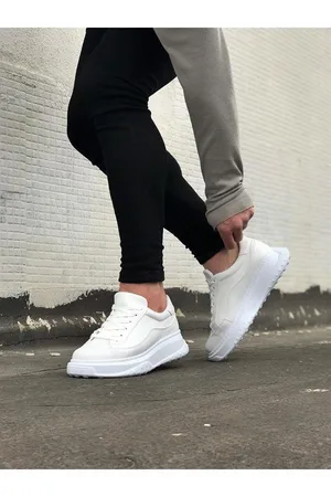Erkek Yumuşak Bağcıklı Ayakkabı Ayakkabı Dengeli Spor Cilt Fitness