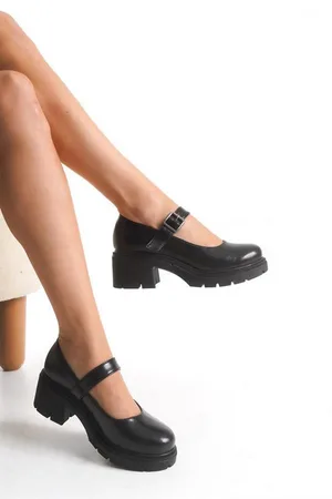 Kadın Casual Loafer Tabanlı Koruma Ayakkabı Ayakkabı Tokalı Kırışık Rugan Yüksek