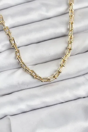 Gold Renk Pirinç Tifani Model Kadın Kolye