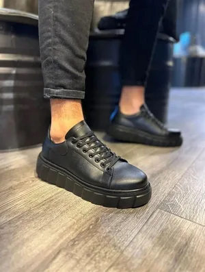 Erkek Taban Bağcıklı Ayakkabı Ayakkabı Esnek Spor Cilt Fitness Yüksek