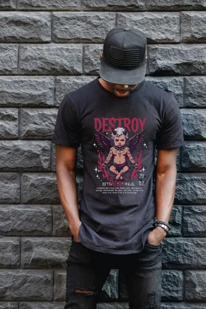 Unisex Oversize 24/1 Penye DTF Baskılı Tişört - DTF106