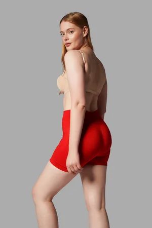 Push Up Seamless Dikişsiz Popo Şekillendirici Kısa Paçalı Korse 2064 Kırmızı