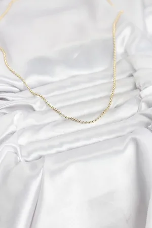 CM 14K Gold Renk Top Zincirli Model 60 cm Kadın Kolye