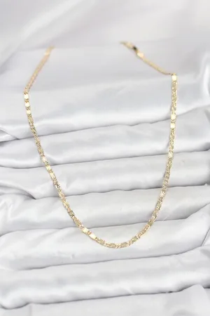 CM 14K Gold Renk Lazerli Zincir Model Kadın Kolye