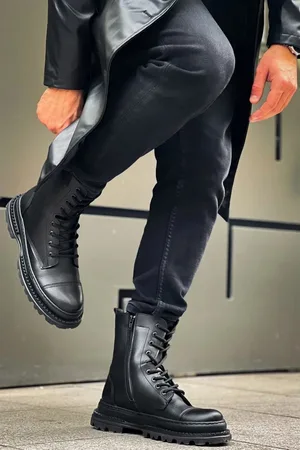 Erkek Crow Dayanıklı Bootie Fermuarlı Rahat Bot Bot Kışlık &