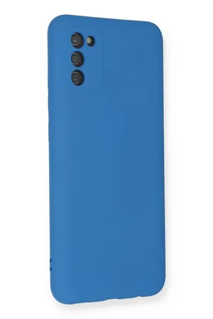 Samsung Galaxy A03S Uyumlu Kılıf Nano içi Kadife Silikon - Mavi