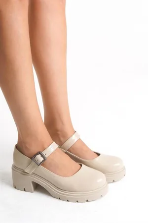 Kadın Casual Loafer Tabanlı Gündüz Ayakkabı Ayakkabı Tokalı Kırışık Rugan Yüksek