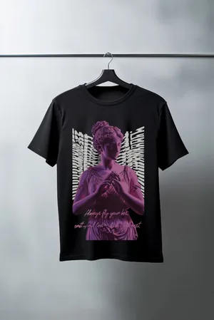Unisex Oversize 24/1 Penye DTF Baskılı Tişört - DTF97