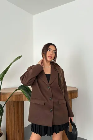 Kahverengi Blazer Süet Ceket