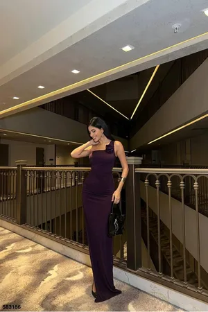 Sandy Omuz Maxi Kumaş Elbise Tek