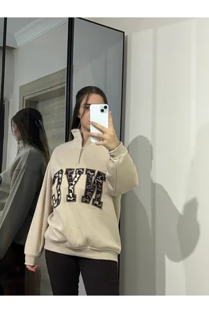 Nyc baskı Sweatshirt - Ekru