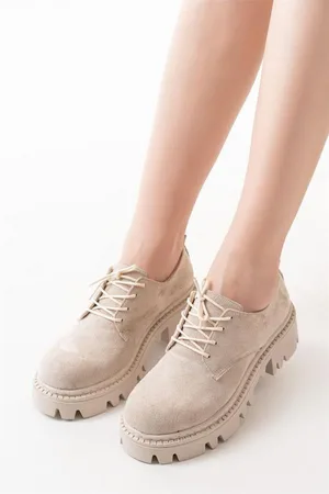 Kadın Casual Loafer Tabanlı Bağcıklı Ayakkabı Ayakkabı Konfor Süet Yüksek