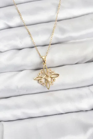 316L Çelik Zincir Gold Renk Sonsuzluk Model Zirkon Taşlı Kadın Kolye