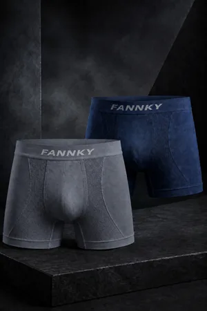 Erkek Rahat Esnek Seamless 2 Li Boxer Krem