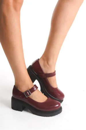 Kadın Casual Loafer Tabanlı Ayakkabı Ayakkabı Tokalı Kırışık Rugan Yüksek