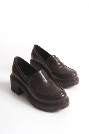 Kadın Casual Loafer Tabanlı Ayakkabı Ayakkabı Kırışık Rugan Şık Yüksek