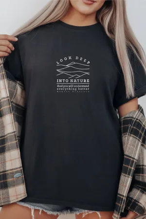 Unisex Oversize 24/1  Süprem Kumaş Penye Baskılı Tişört Pamuklu Ribanalı Bisiklet Yaka Kısa Kollu