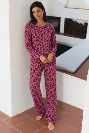 Kadın Çizgili Regular Şık Lila Pijama Takımı
