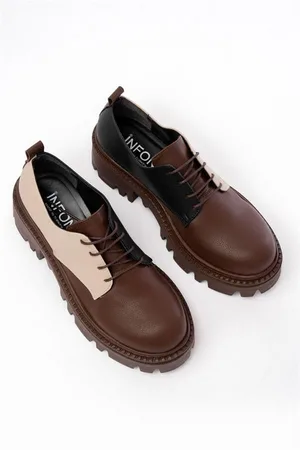 Kadın Casual Loafer Garni Günlük Tabanlı Bağcıklı Ayakkabı Ayakkabı Yüksek