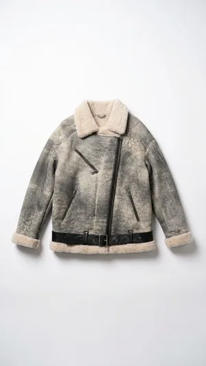 Oversize Kadın Kürk Eskitme Görünümlü Modern Kışlık Ceket Modası