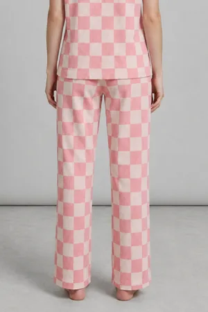 Kadın Kısa Kollu Rahat Pembe Pijama Takımı 4727