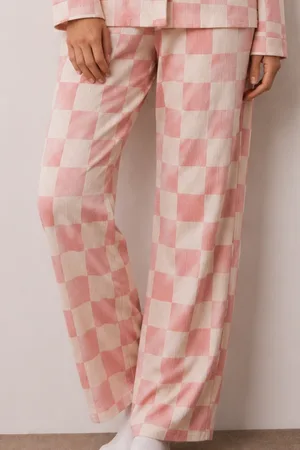 Kadın Düğmeli Kışlık Ev Pembe Pijama Takımı