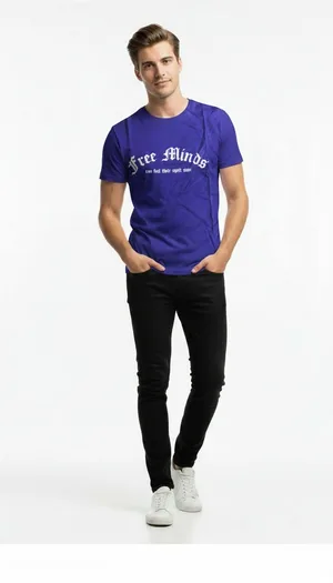 Erkek Yazı Baskılı Günlük Rahat Kesim T-Shirt
