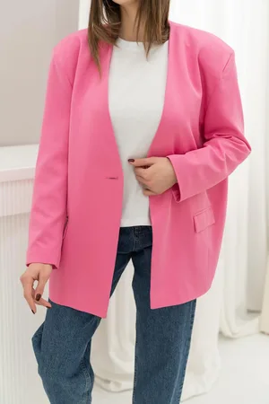Pembe Eteği Lastikli Ceket