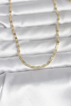 CM 14K Gold Renk Çizgi Lazer Model 60 cm Kadın Kolye