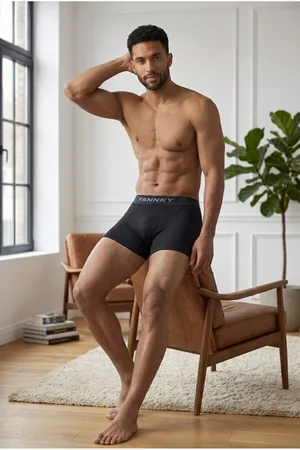 Erkek Rahat Esnek Seamless Siyah Boxer