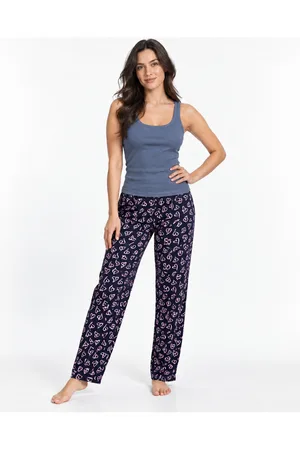 Kadın Çizgili Bluz Desenli Askılı Gri Pijama Takımı