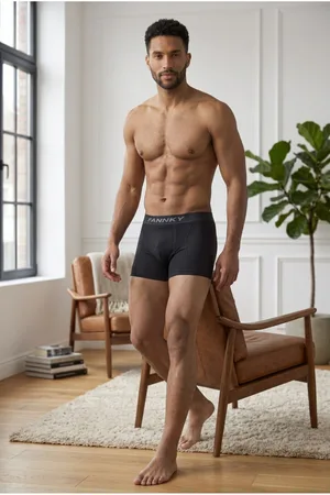 Erkek Rahat Esnek Seamless 3 Lü Siyah Boxer