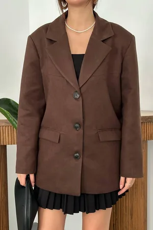 Kahverengi Blazer Süet Ceket
