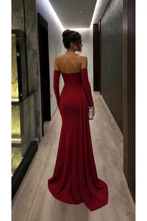 Straplez Balık Abiye Kesim Elbise