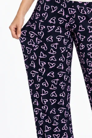 Kadın Çizgili Bluz Desenli Askılı Ekru Pijama Takımı