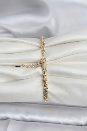 14K Gold Renk Kaplama Zincir Model Kadın CM Bileklik