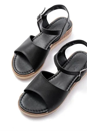 Kadın Taban Tokalı Yazlık Ortopedik Sandalet Açık
