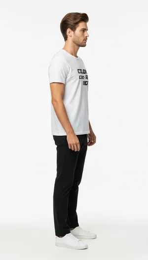 Erkek Typography “Color Code” Baskılı Minimal T-Shirt