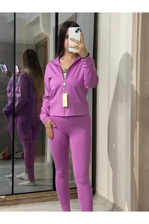 Fuşya Birebir Muadil Taytlı Takım - Pembe