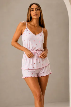 Kadın Tüylenmez Viskoz 2 Parça Pembe Pijama Takımı