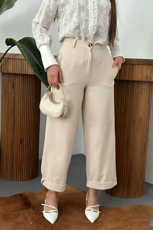 Bej Gabardin Pantolon