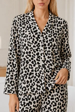 Kadın Desenli Relaxed Leopar Pijama Takımı 4665