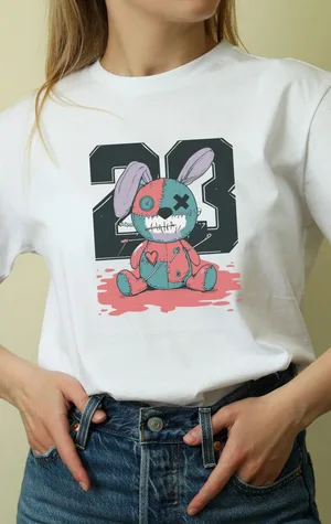 Unisex Oversize 24/1 Penye DTF Baskılı Tişört - DTF169