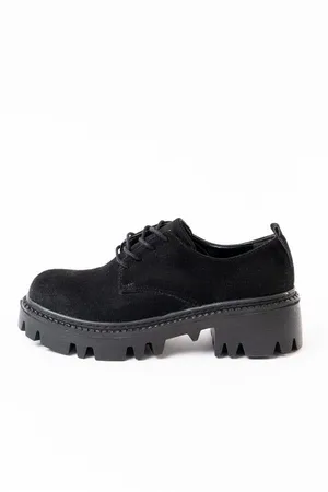 Kadın Casual Loafer Günlük Tabanlı Bağcıklı Ayakkabı Ayakkabı Süet Yüksek
