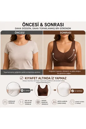 Kadın Kahverengi Dikişsiz Kalın Askılı Pedsiz Balensiz Büstiyer 5050