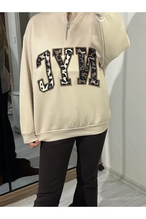 Nyc baskı Sweatshirt - Ekru